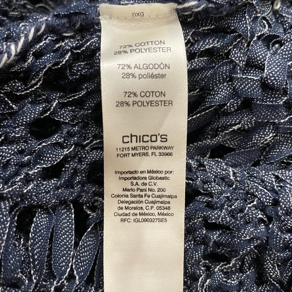 NWT Chico’s Open Stitch Indigo Pullover Sweater - Picture 9 of 11